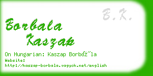 borbala kaszap business card